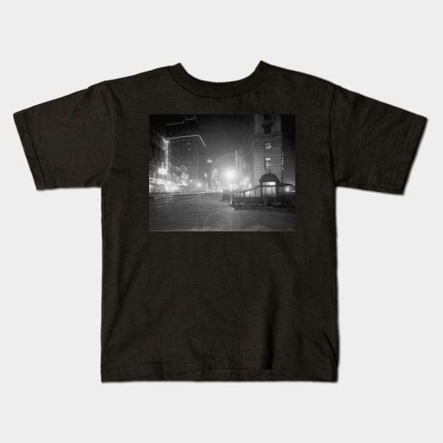 Broadway at Night, 1910. Vintage Photo Kids T-Shirt by historyphoto